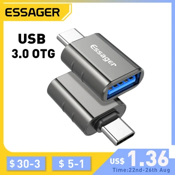 Essager USB Tyyppi C-OTG-Sovittimen USB 3.0 USB-C Uros Converter, Samsung S20 Xiaomi mi 9 10 USB-C-Naaras Liitin Adaptador