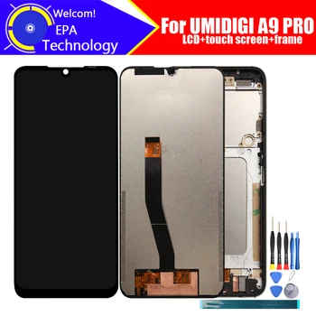 UMIDIGI A9 PRO LCD-Näyttö+Kosketusnäyttö Digitizer+Kehys Kokoaminen 100% Alkuperäinen LCD-näyttö+Kosketusnäyttö Digitizer varten UMIDIGI A9 PRO