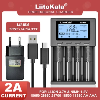 Liitokala Lii-202 Lii-PD2 Lii-PD4 18650 1.2 V 3.7 V-3.2 V AAA 18350 26650 21700 NiMH Litium-Akku-Laturi Kapasiteetti Testi