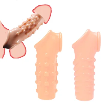Uudelleenkäytettäviä Penis Sleeve Extender Laajentuminen Kondomeja G Kohta Rengas Mies Laajennus Hihat Viive Siemensyöksyä seksilelut Miehille