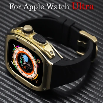 Luxury Ruostumaton Teräs Tapauksessa Muutos Kit Apple Watch 8 Ultra Kumi Bändi IWatch-Sarja 8 49mm Urheilu Rannekoru Refit-Mod